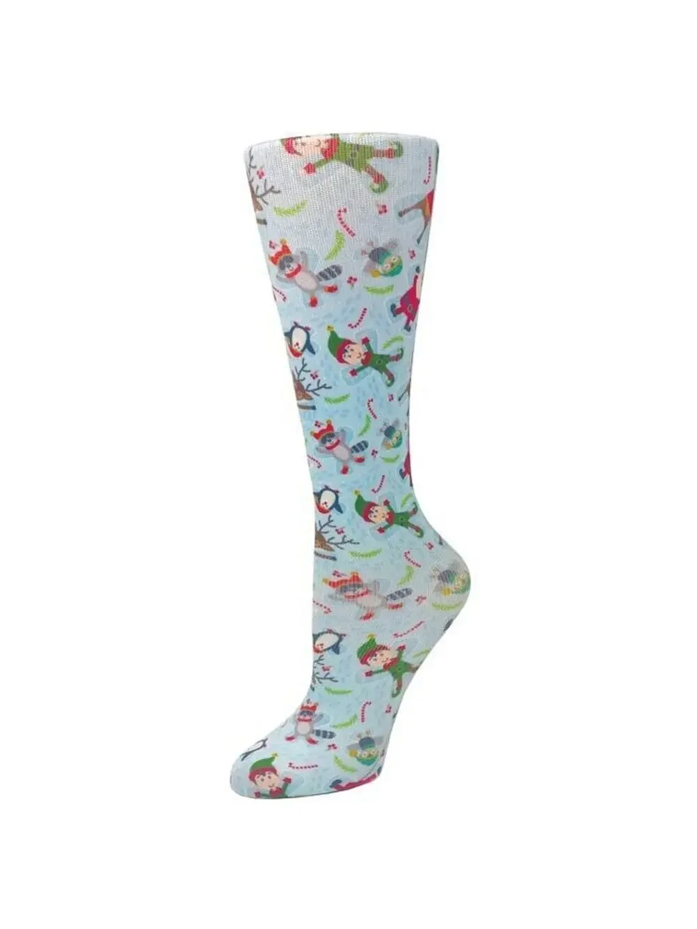 NEW Cutieful Therapeutic Compression Socks Fits Sizes 5-11 Christmas Snow Angels